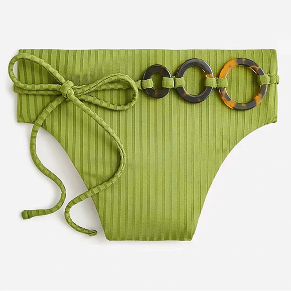 J. Crew Other - J. Crew Bikini Bottom Wide-Rib High-Rise Canteen Green Size Small